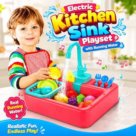 Realistic Kitchen Sink Toy play set