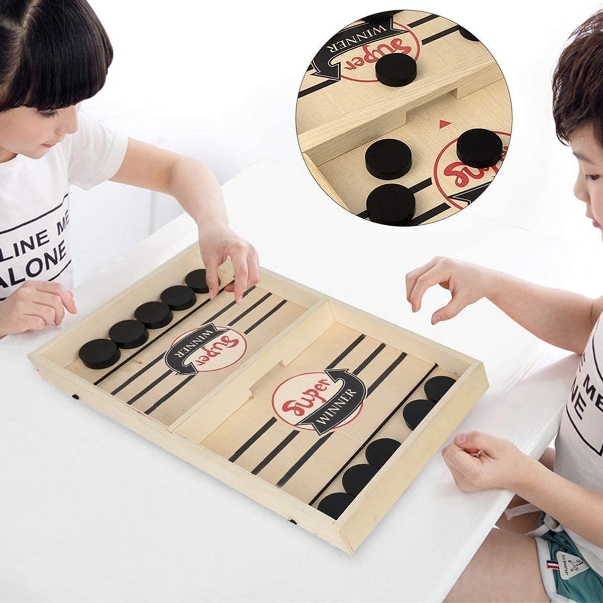 Parent Child Interactive Children Catapult Chess Fast Sling Puck Board Game Wooden Educational Toys - Paper Card and Board Game price